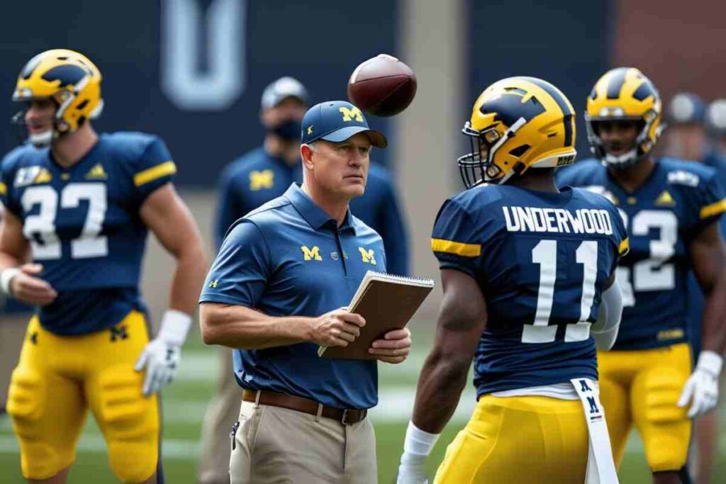 jon gruden saw michigan football practice bryce underwood.