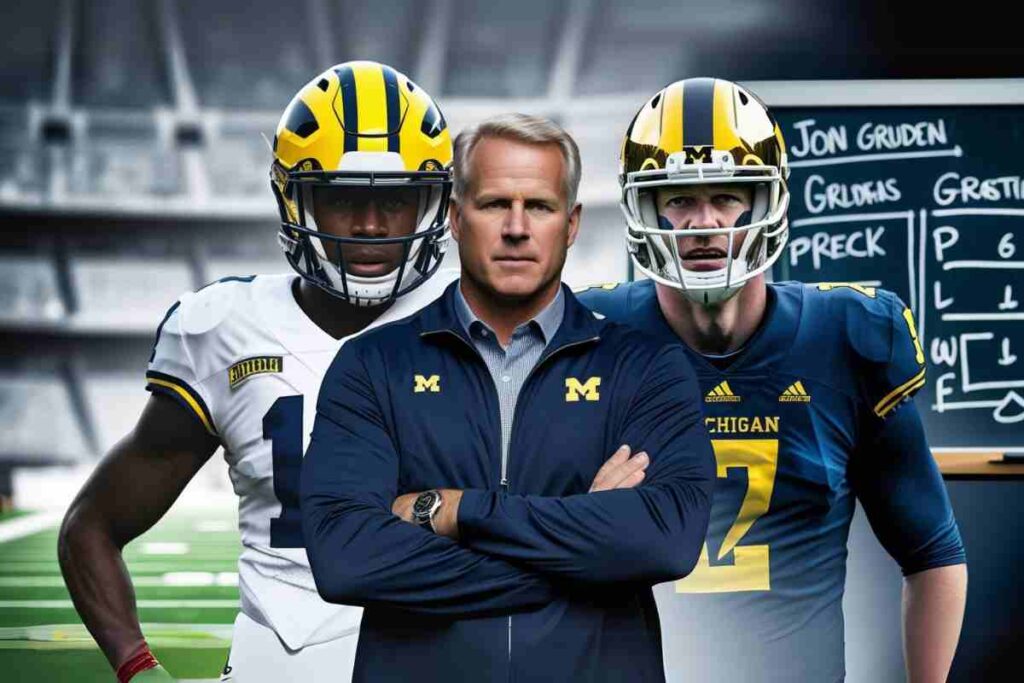 jon gruden saw michigan football practice bryce underwood.